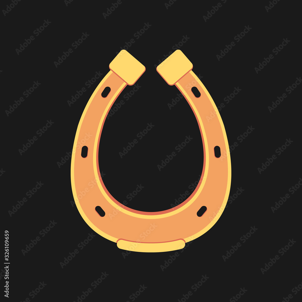 Golden horseshoes vector collection in flat style. lucky St. Patrick's day symbol. Golden horseshoes vector collection in flat style. lucky St. Patrick's day symbol.