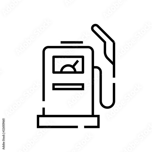 Gas station line icon, concept sign, outline vector illustration, linear symbol.