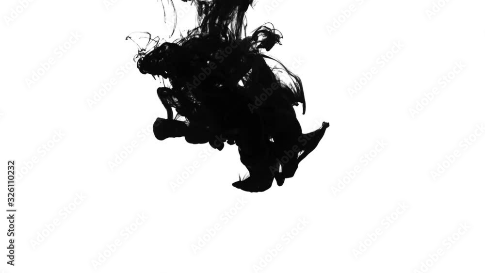 Organic Smooth Black Ink Fill Spread in Watter Matte Luma Overlay or Background