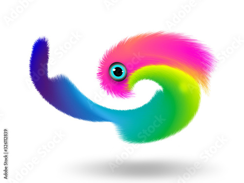 Colorful fluffy thing, color spectrum twirl photo