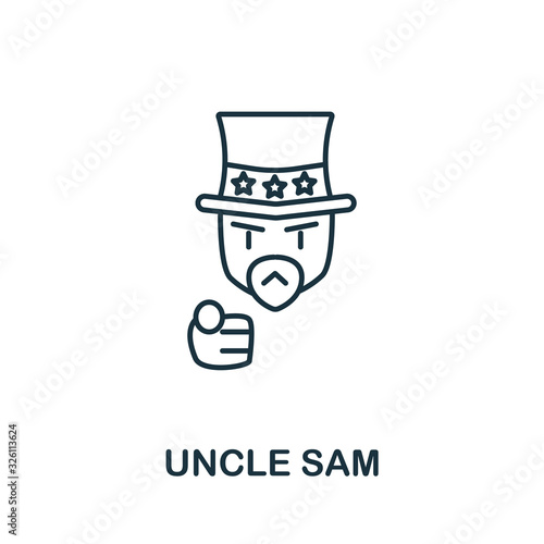 Uncle Sam icon from usa collection. Simple line Uncle Sam icon for templates, web design and infographics
