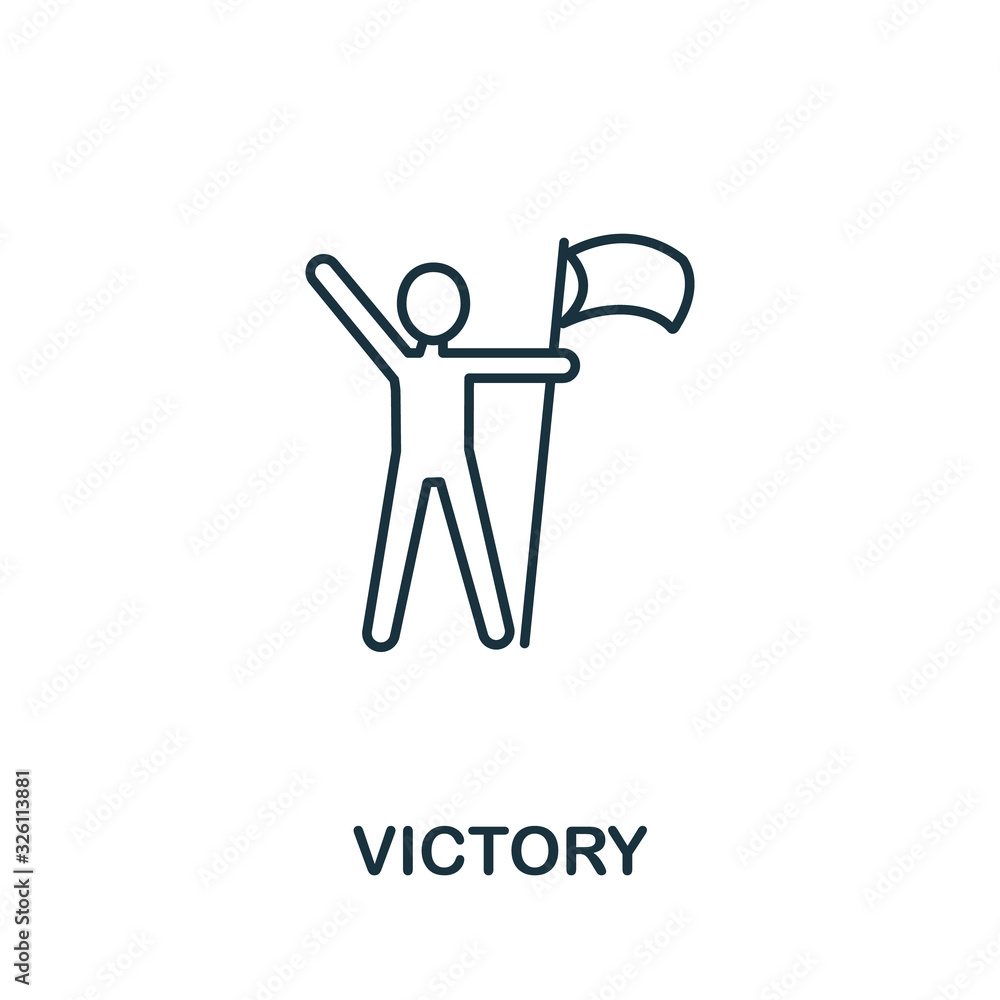 Victory icon from success collection. Simple line element Victory symbol for templates, web design and infographics Victory icon from success collection. Simple line element Victory symbol for templates, web design and infographics