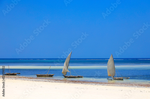Fototapeta Naklejka Na Ścianę i Meble -  Boat at Diani Beach - Galu Beach - Kenya, Africa