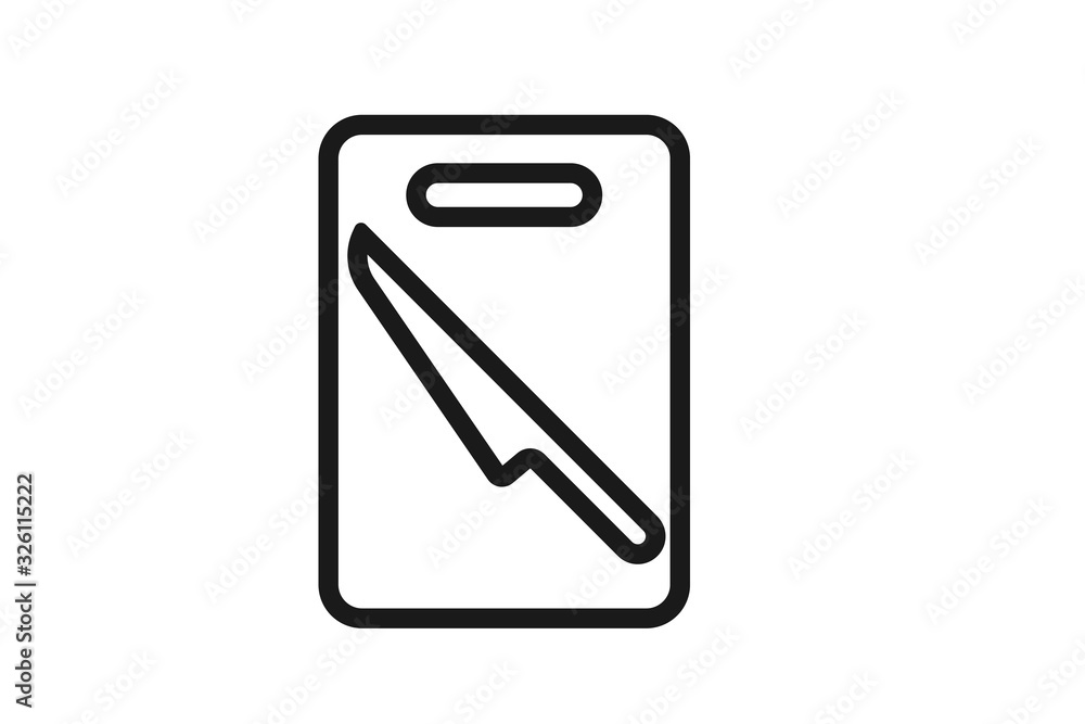 Cutting board with knife icon Cutting board with knife icon