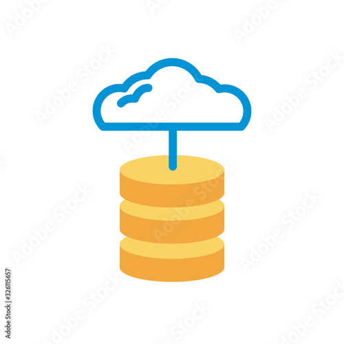 cloud computing with data disks lineal color style