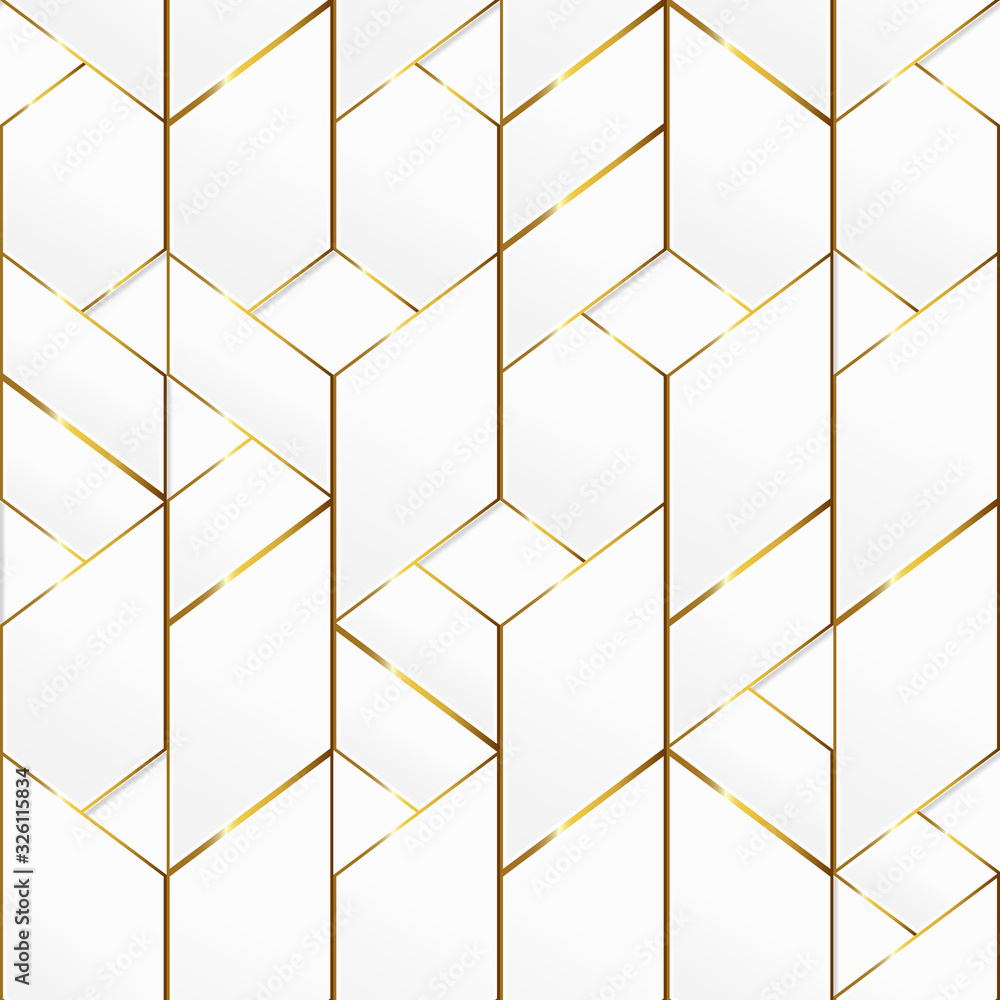 Fototapeta gold frame mosaic seamless pattern