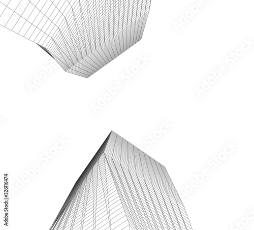 architecture building 3d vector illustration 