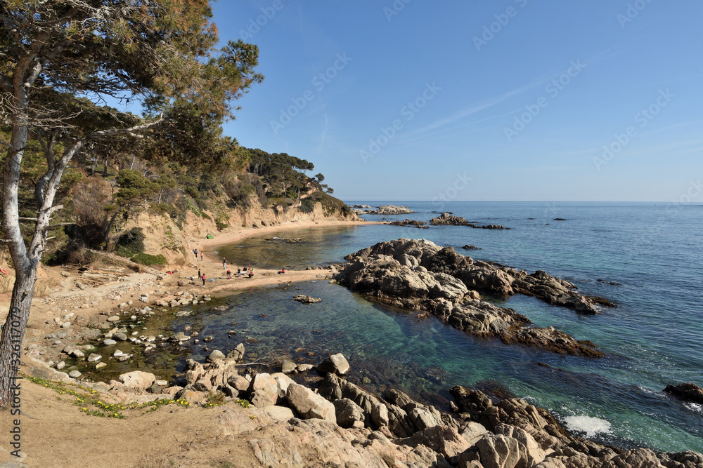 Cala Estreta beach, Palamos, Costa Brava, Girona province, Catalonia, Spain