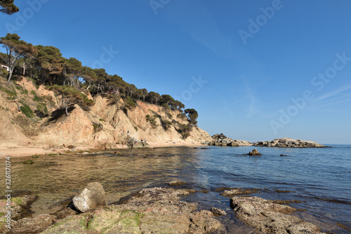 Cala Estreta beach, Palamos, Costa Brava, Girona province, Catalonia, Spa