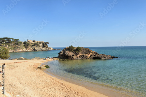 Canvastavla La Fosca beach in Palamos, Costa Brava, Girona province, Catalonia, Spain