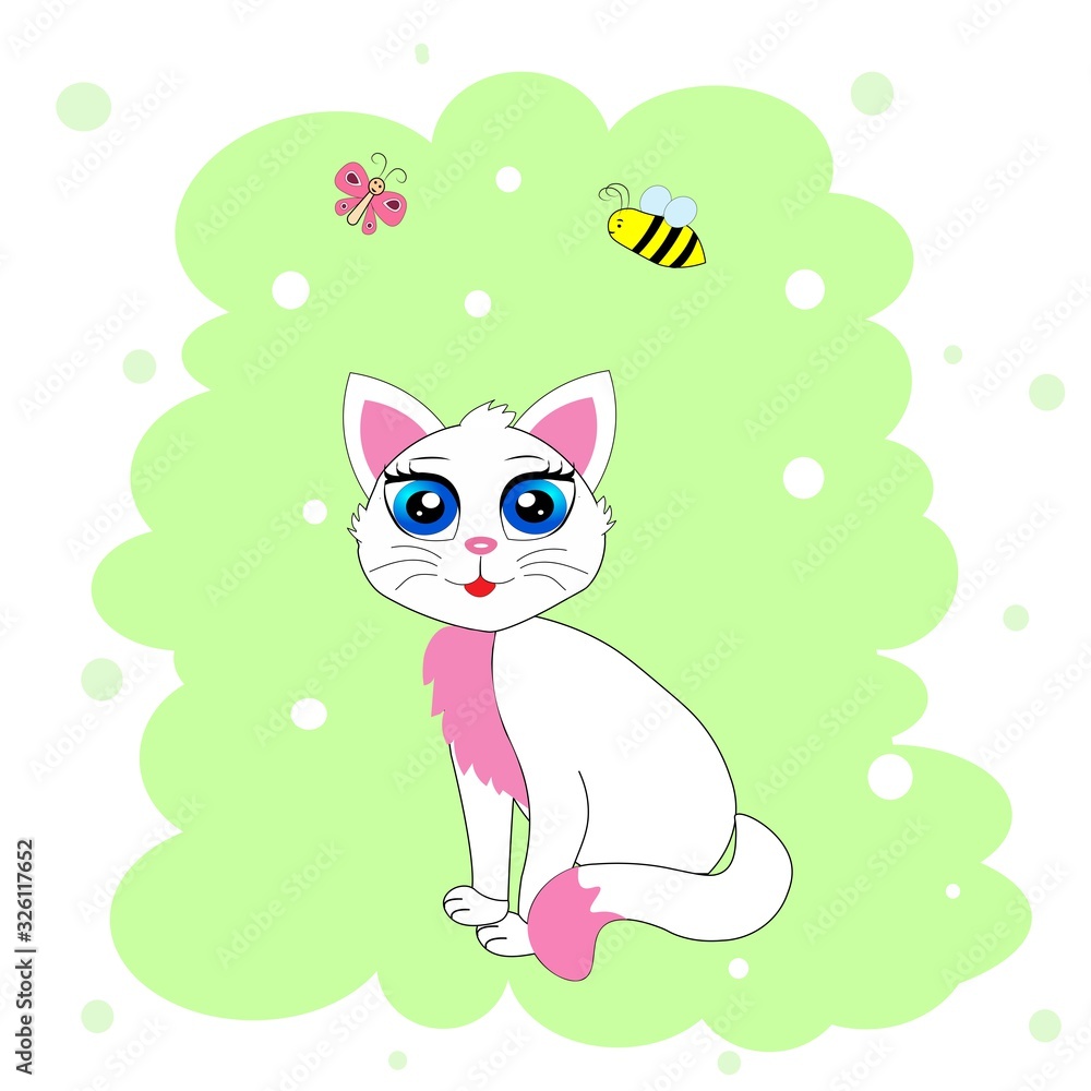 cute cat illustration vector nursery decor cute cat illustration vector nursery decor