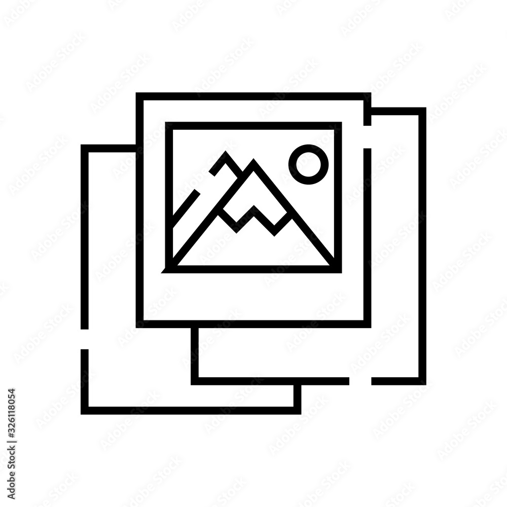 Gallery line icon, concept sign, outline vector illustration, linear symbol. Gallery line icon, concept sign, outline vector illustration, linear symbol.