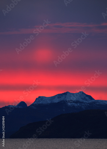 sunset behind mountains © Sebastian