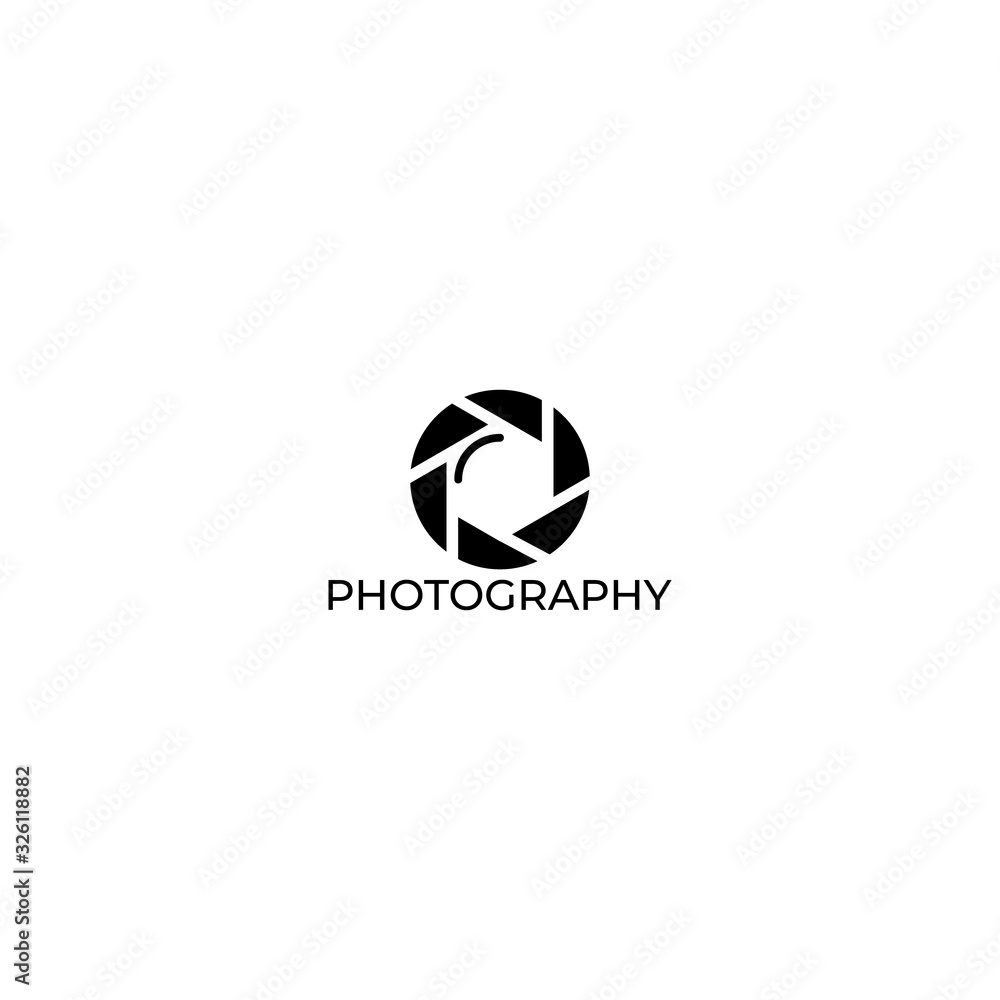 Photography Logo Design Vector Template. Minimalist, Simple, Modern, Camera, Lens, Focus.