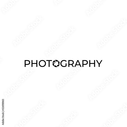 Photography Logo Design Vector Template. Minimalist, Simple, Modern, Camera, Lens, Focus.
