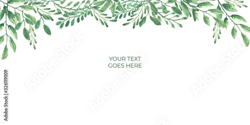Grean leaf leaves floral watercolor on white background. Vector illustration design for presentation, banner, cover, web, flyer, card, poster, wallpaper, texture, slide, magazine, and powerpoint. 