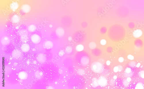 Abstract background with bokeh effect on bright pink color background and white or silver Glitter. Vector illustration