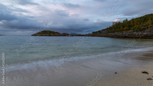 beach at norway in the blue hour