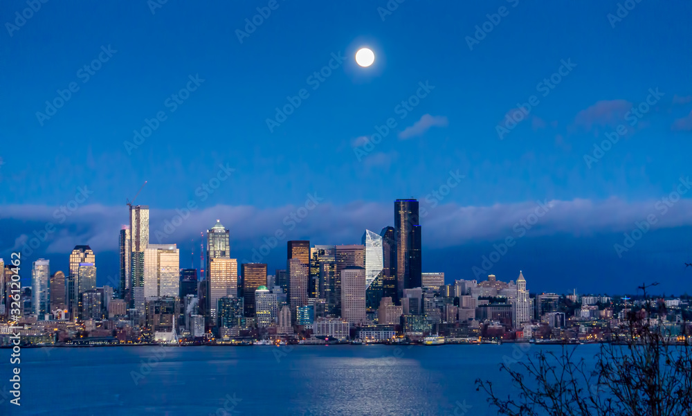 Bright Moon Over Seattle 9