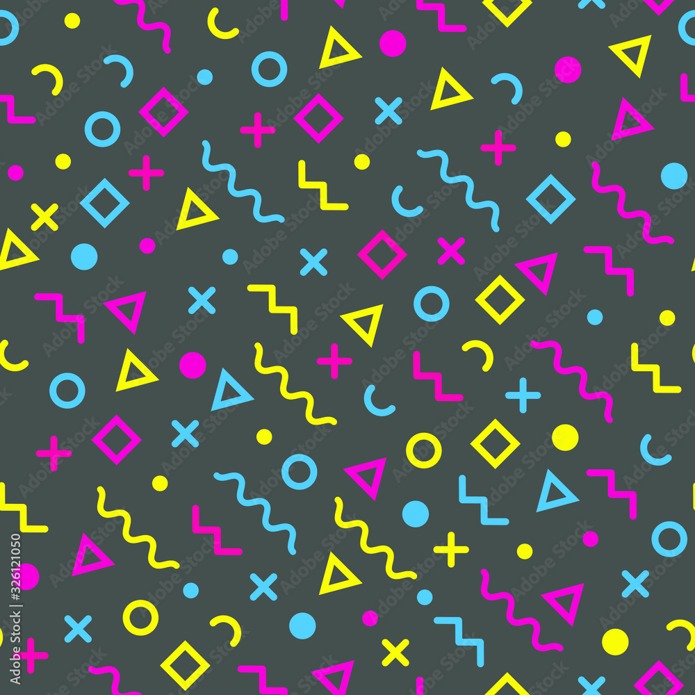 Memphis design seamless multicolored pattern Memphis design seamless multicolored pattern