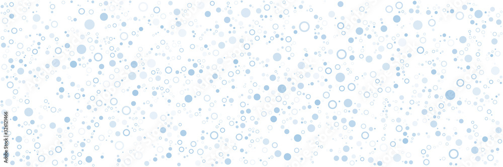 Blue white polka dot circle pattern for wide banner background