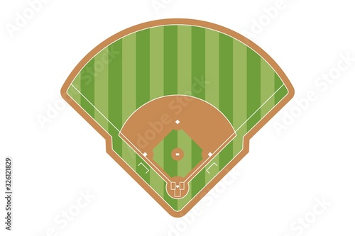 Baseball field icon. Flat striped baseball field vector illustration for web design isolated on white background.