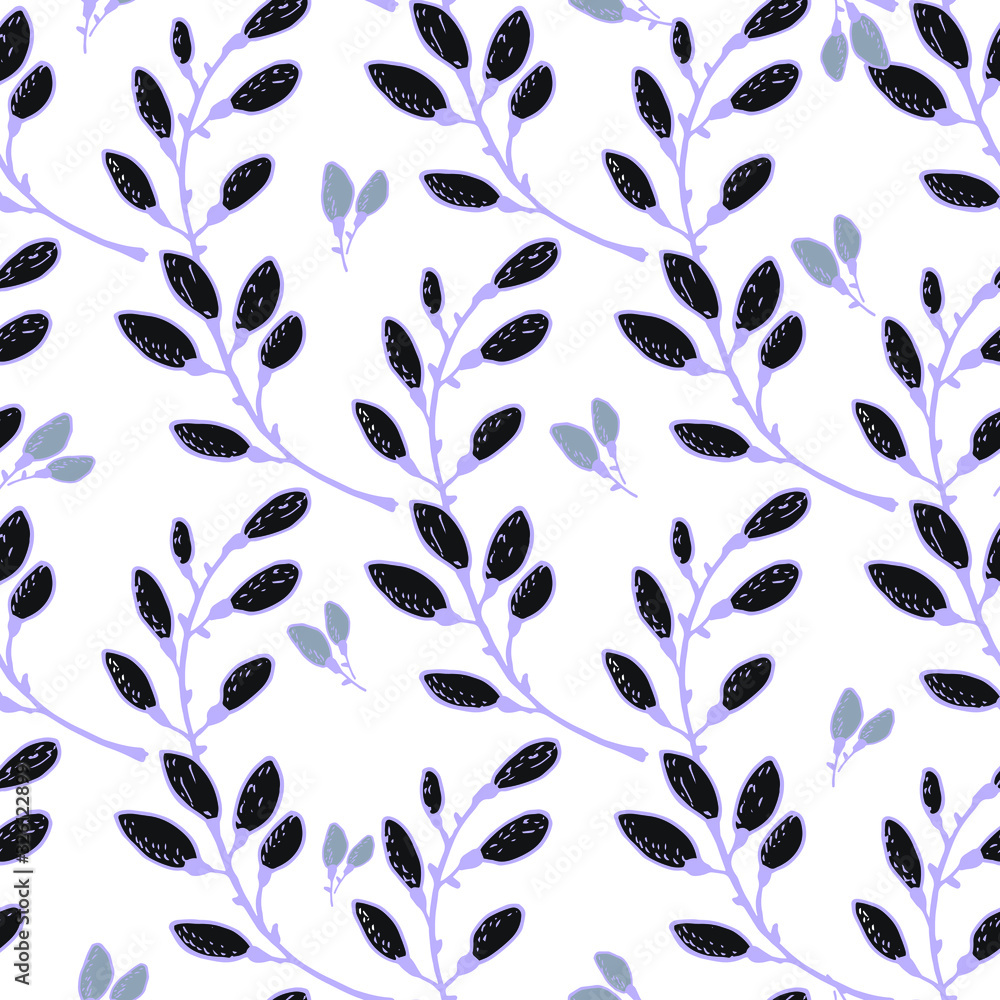 Fototapeta Cute flower pattern. Vector illustration drawn by hand for children's clothing, poster, textile, fabric, cover, wrapping paper. Scandinavian style.
