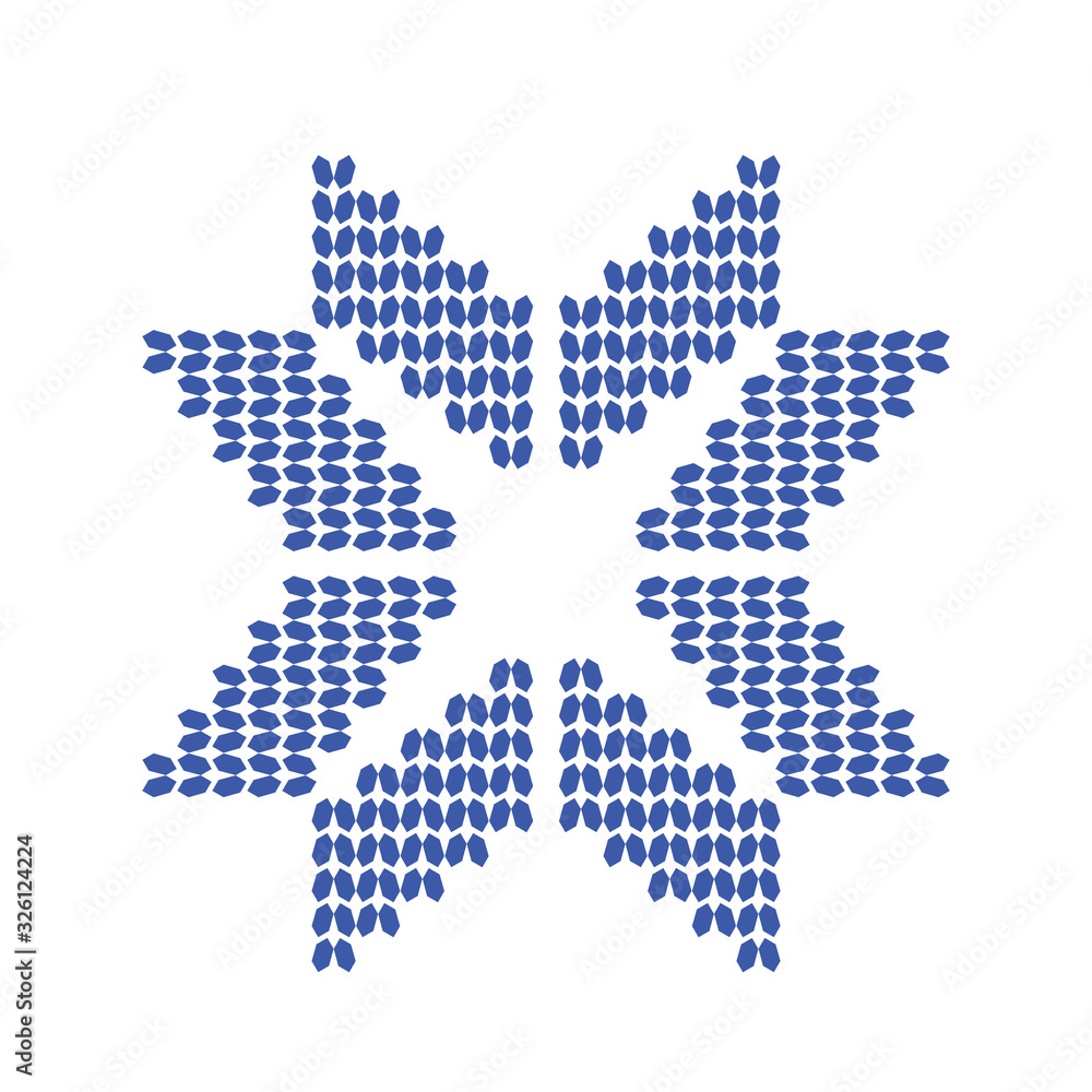 Knitted pattern on wool, vector