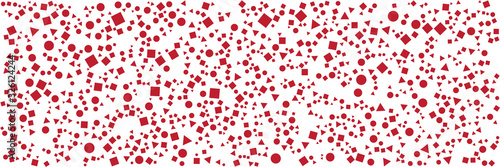 Red Square Rectangel Polka Dots Wide Banner Background