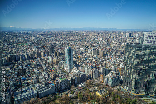 Fototapeta Naklejka Na Ścianę i Meble -  東京都庁の展望台から見える東京の街並み