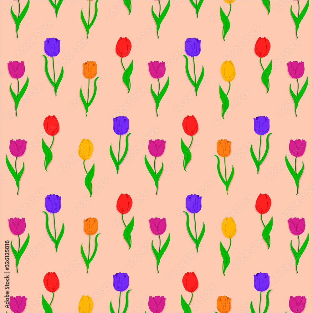 Pattern - Tulips. Pattern - Tulips.