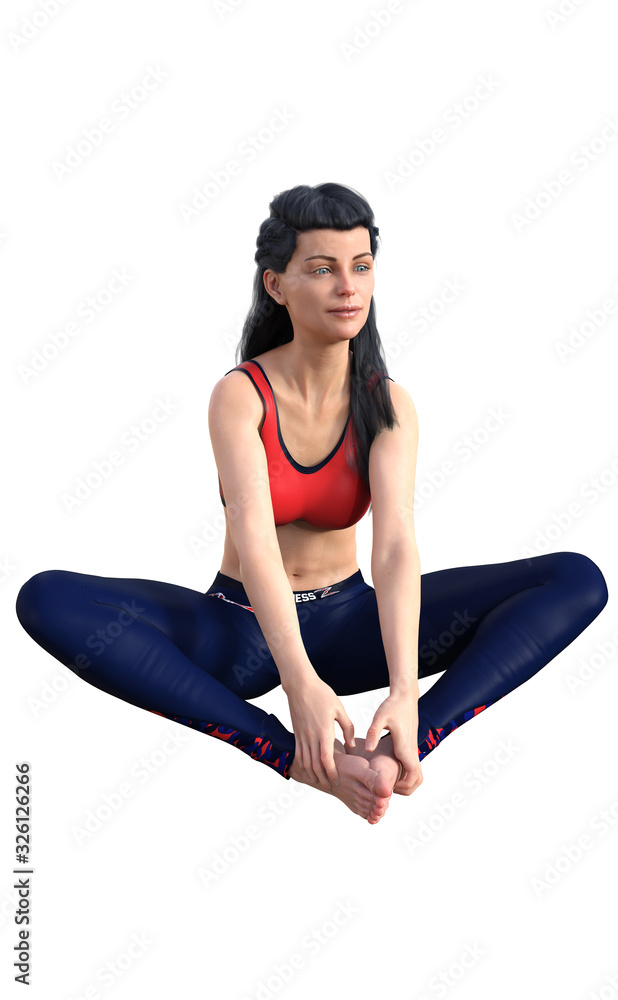 Fototapeta premium Yoga Render - Victoria8 Stretch Sitting