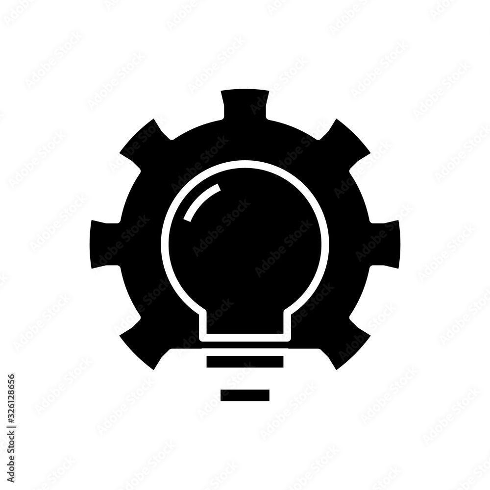 Appearing idea black icon, concept illustration, vector flat symbol, glyph sign.