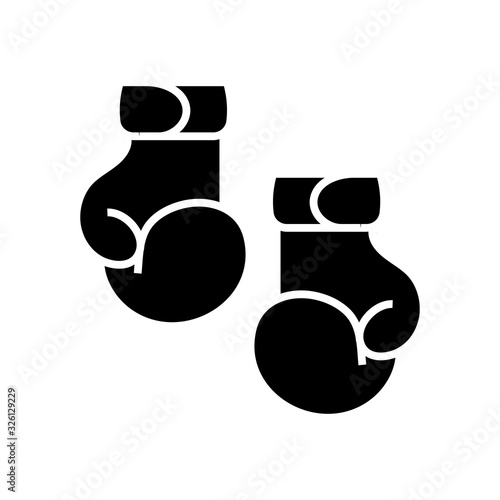 Boxing black icon, concept illustration, vector flat symbol, glyph sign.