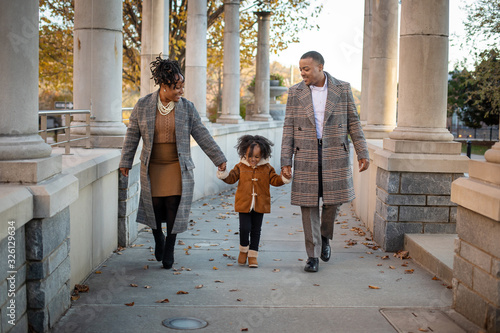 African American family playing