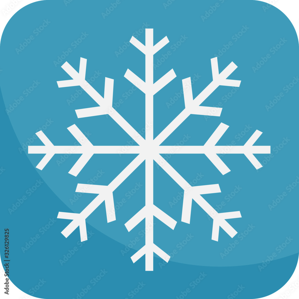 Frost And Snowflake, Simple Icon With Blue Background Frost And Snowflake, Simple Icon With Blue Background