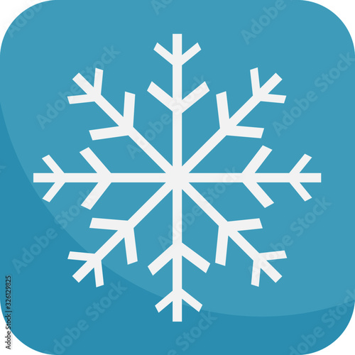 Frost And Snowflake, Simple Icon With Blue Background