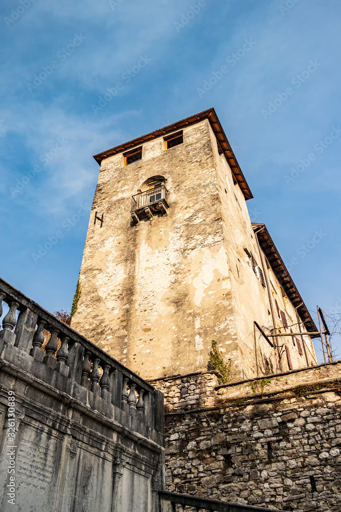 Vista dalla torre del castello a Feltre, Veneto - Italia