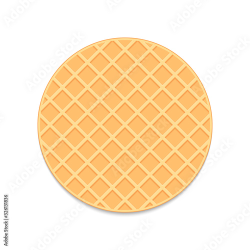 Round waffle icons isolated on white background. Belgium round waffles in flat style. Breakfast food. Vector illustration EPS 10.