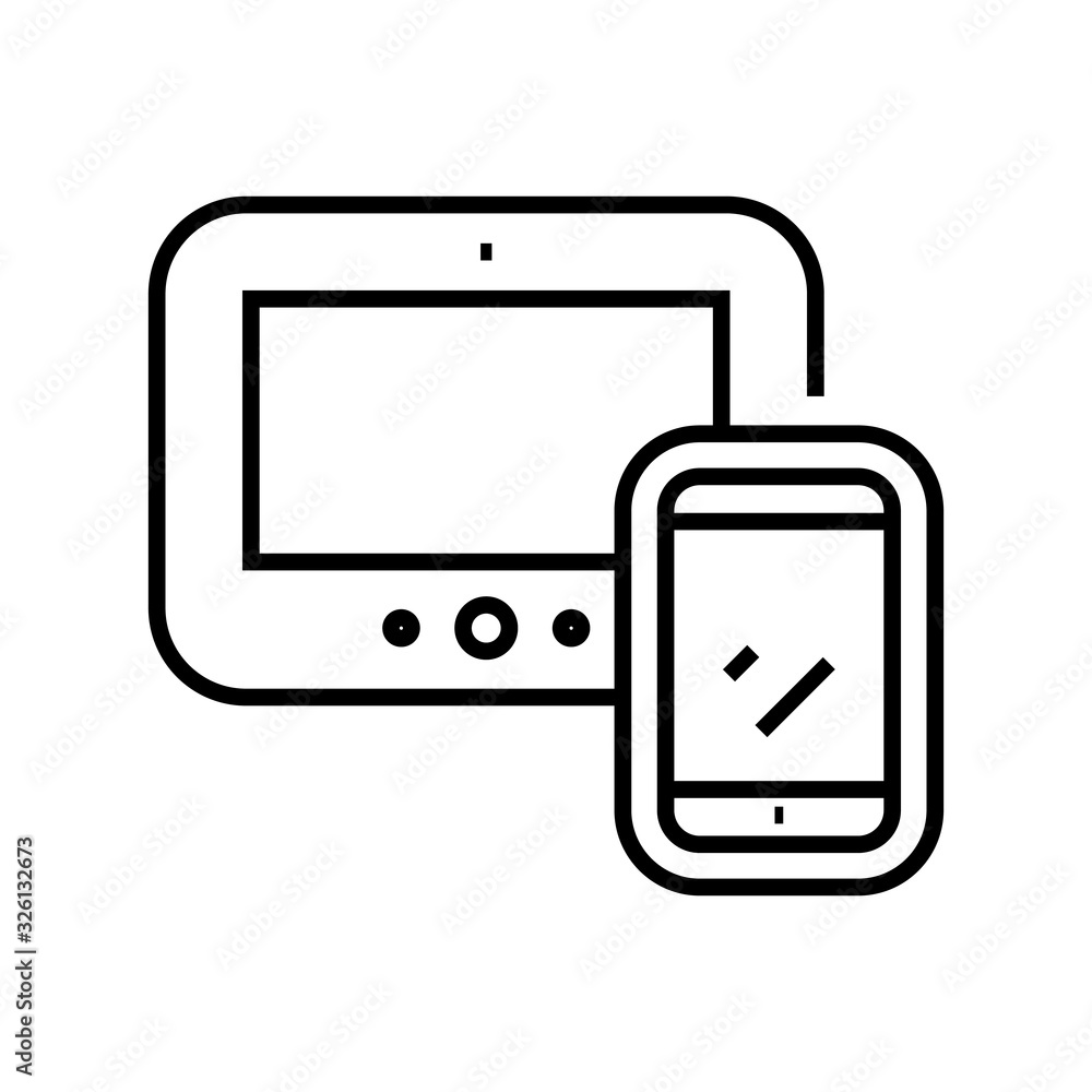 Gadjets line icon, concept sign, outline vector illustration, linear symbol. Gadjets line icon, concept sign, outline vector illustration, linear symbol.