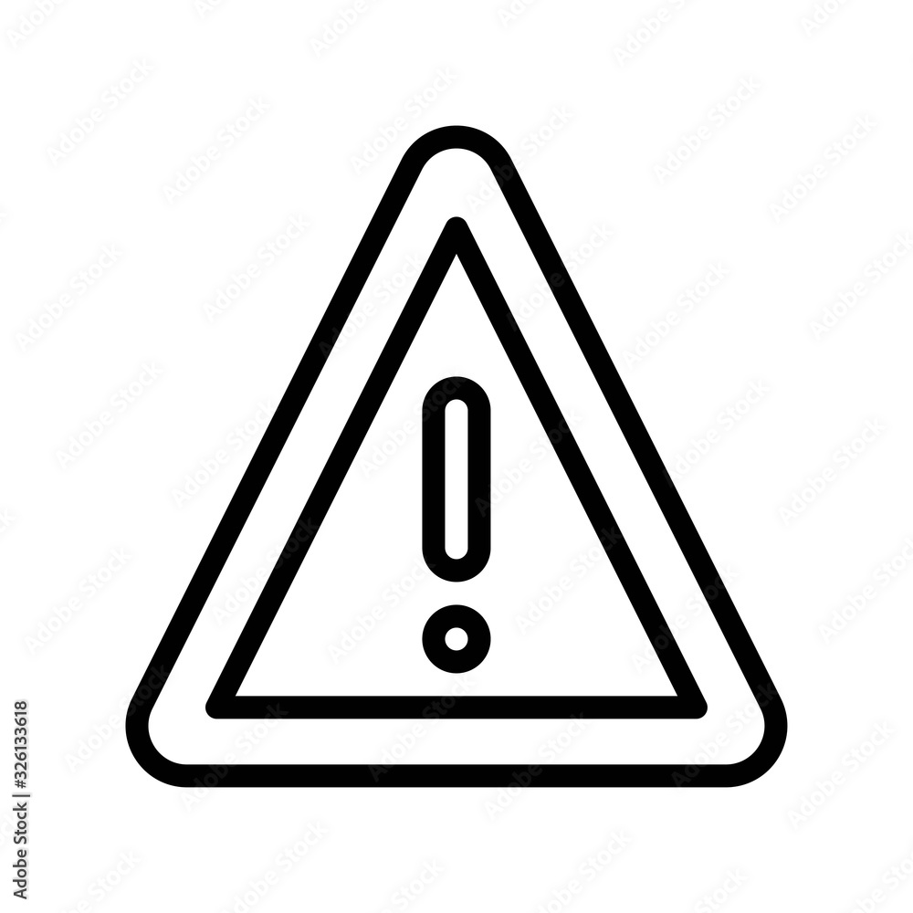 pollution related alert or stop sign vector in lineal style,