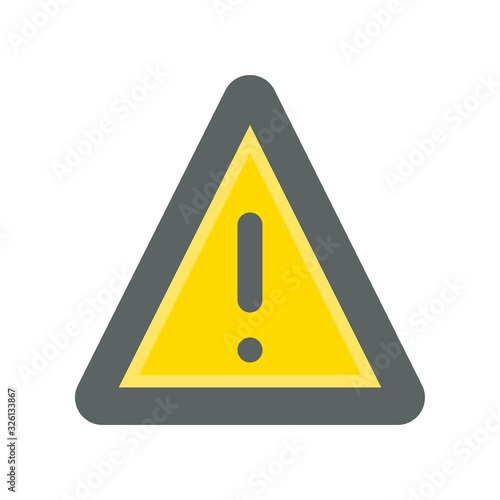 pollution related alert or stop sign vector in flat style,