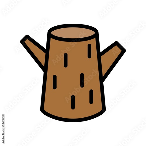 pollution related cutting wood or tree vector with editable stroke,