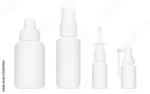 Realistic medical bottle and sprays