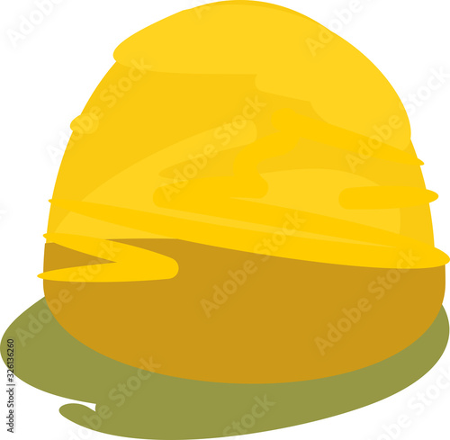 Yellow hayrick isolated on white background