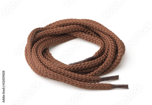 Rolled cotton brown shoelaces