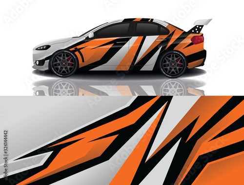 Sports car wrapping decal design