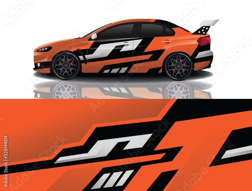 Sports car wrapping decal design