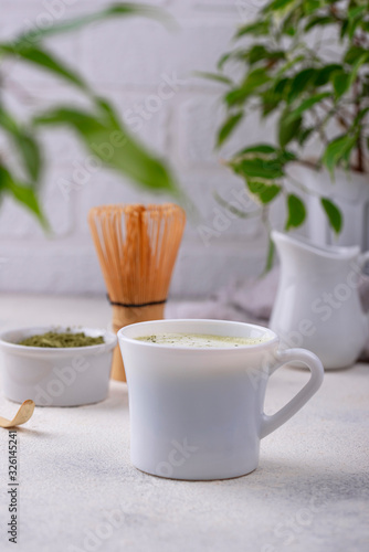 Wallpaper Mural Green healthy matcha latte drink Torontodigital.ca