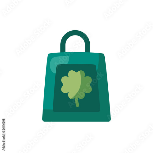 saint patricks day shopping bag with clover leaf detaild style